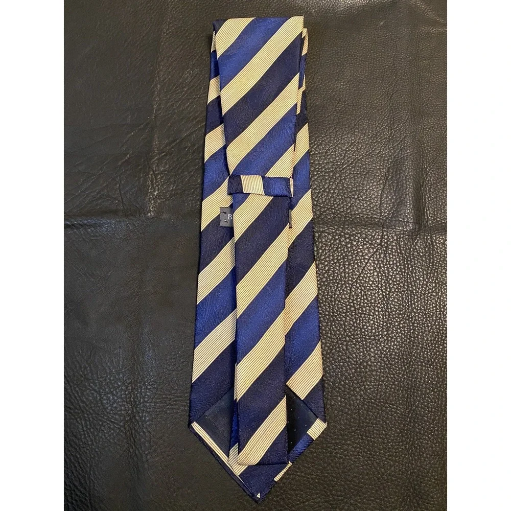 Bardelli Roma Mens Necktie Blue Tan Geometric 100% Silk Made In Italy Classic